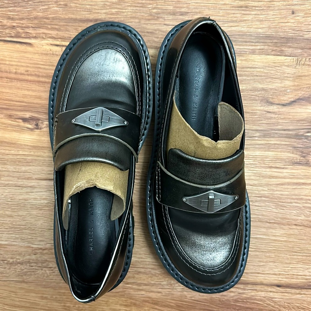 Gently worn Charles & Keith chunky loafers